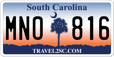 SC license plate MNO816