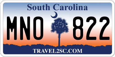 SC license plate MNO822
