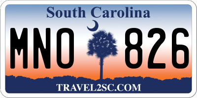 SC license plate MNO826