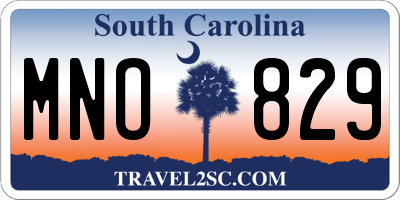 SC license plate MNO829