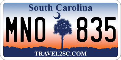 SC license plate MNO835