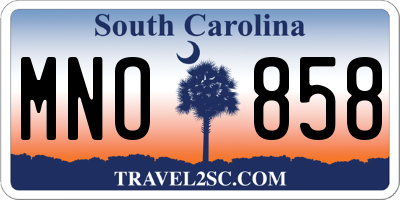 SC license plate MNO858