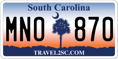 SC license plate MNO870