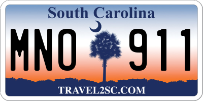 SC license plate MNO911