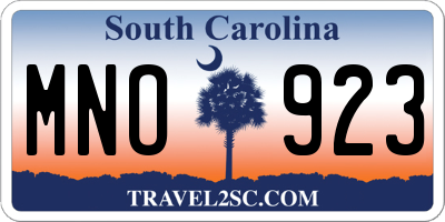 SC license plate MNO923