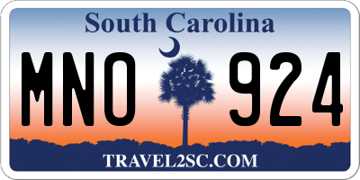 SC license plate MNO924