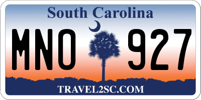 SC license plate MNO927