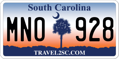 SC license plate MNO928
