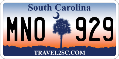 SC license plate MNO929