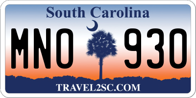 SC license plate MNO930