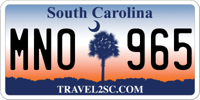 SC license plate MNO965