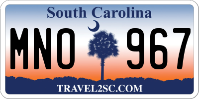 SC license plate MNO967