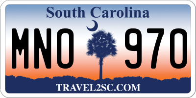 SC license plate MNO970