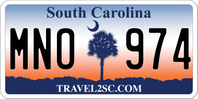 SC license plate MNO974