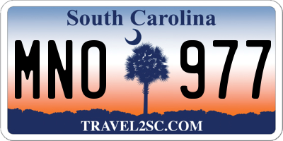 SC license plate MNO977