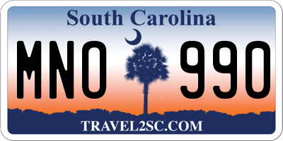 SC license plate MNO990