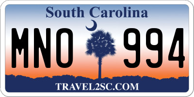 SC license plate MNO994