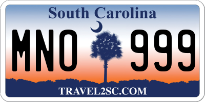 SC license plate MNO999