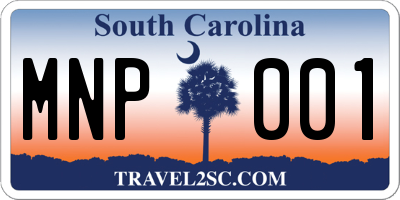 SC license plate MNP001