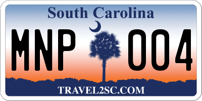SC license plate MNP004