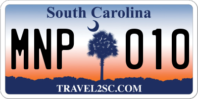 SC license plate MNP010