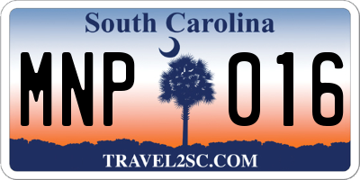 SC license plate MNP016