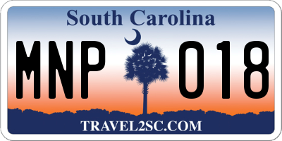 SC license plate MNP018