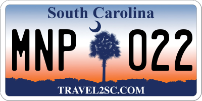 SC license plate MNP022