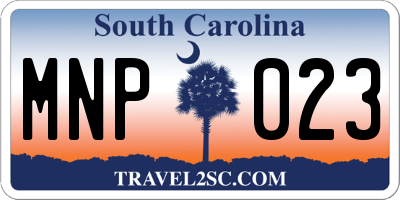 SC license plate MNP023