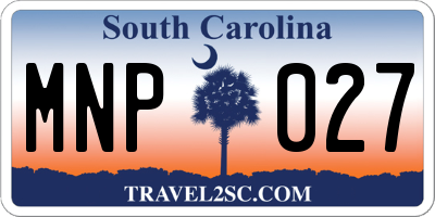 SC license plate MNP027