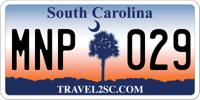SC license plate MNP029