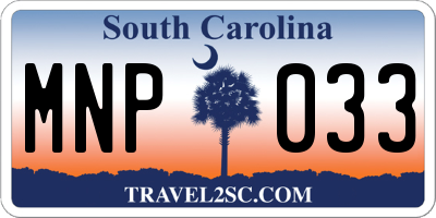 SC license plate MNP033