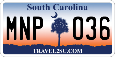 SC license plate MNP036