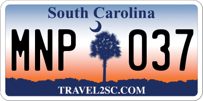 SC license plate MNP037