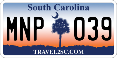 SC license plate MNP039