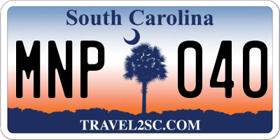 SC license plate MNP040
