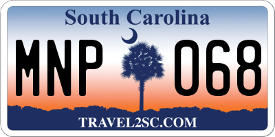 SC license plate MNP068
