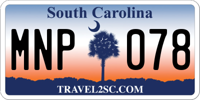 SC license plate MNP078
