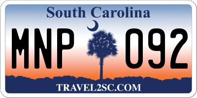 SC license plate MNP092
