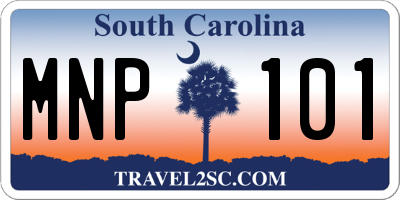 SC license plate MNP101