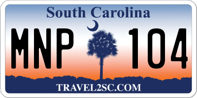SC license plate MNP104