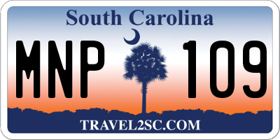 SC license plate MNP109