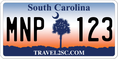 SC license plate MNP123