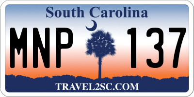 SC license plate MNP137