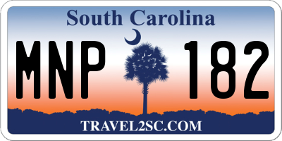 SC license plate MNP182