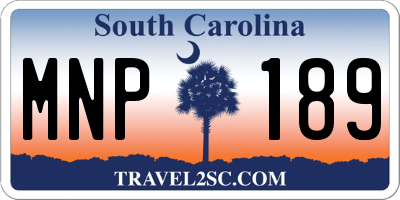 SC license plate MNP189