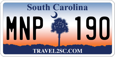 SC license plate MNP190