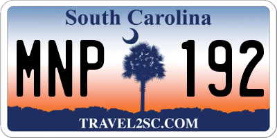 SC license plate MNP192