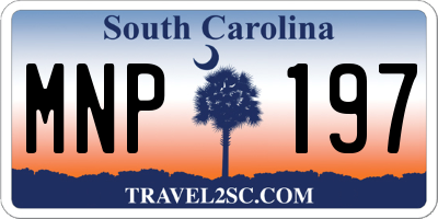SC license plate MNP197
