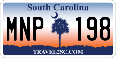 SC license plate MNP198